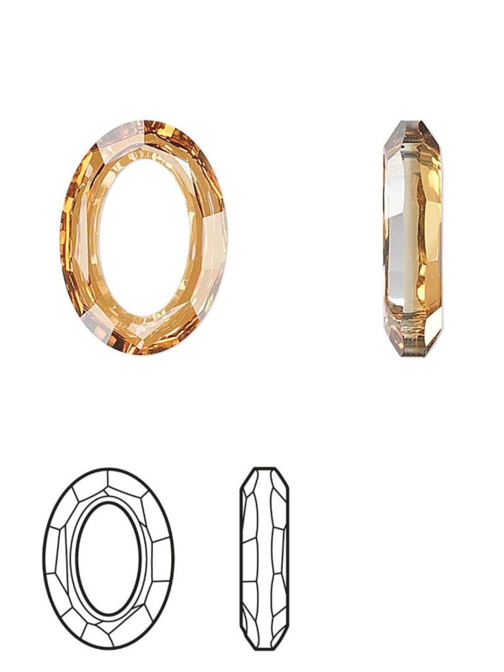 1pk Crystal Passions®  Crystal Copper 15x11mm Oval Jewelry Making Craft Supplies